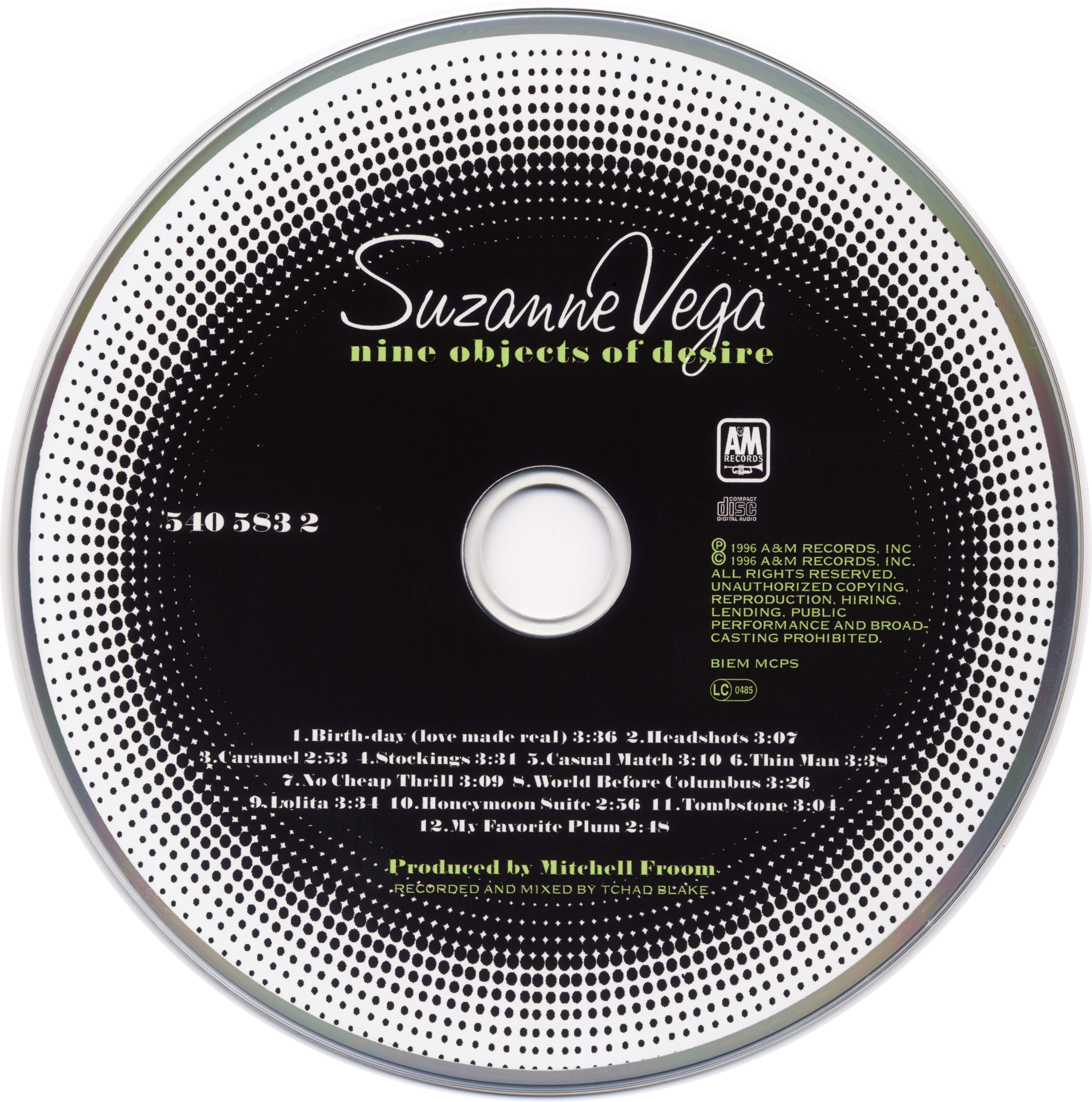 Suzanne Vega  Nine Objects Of Desire : CD